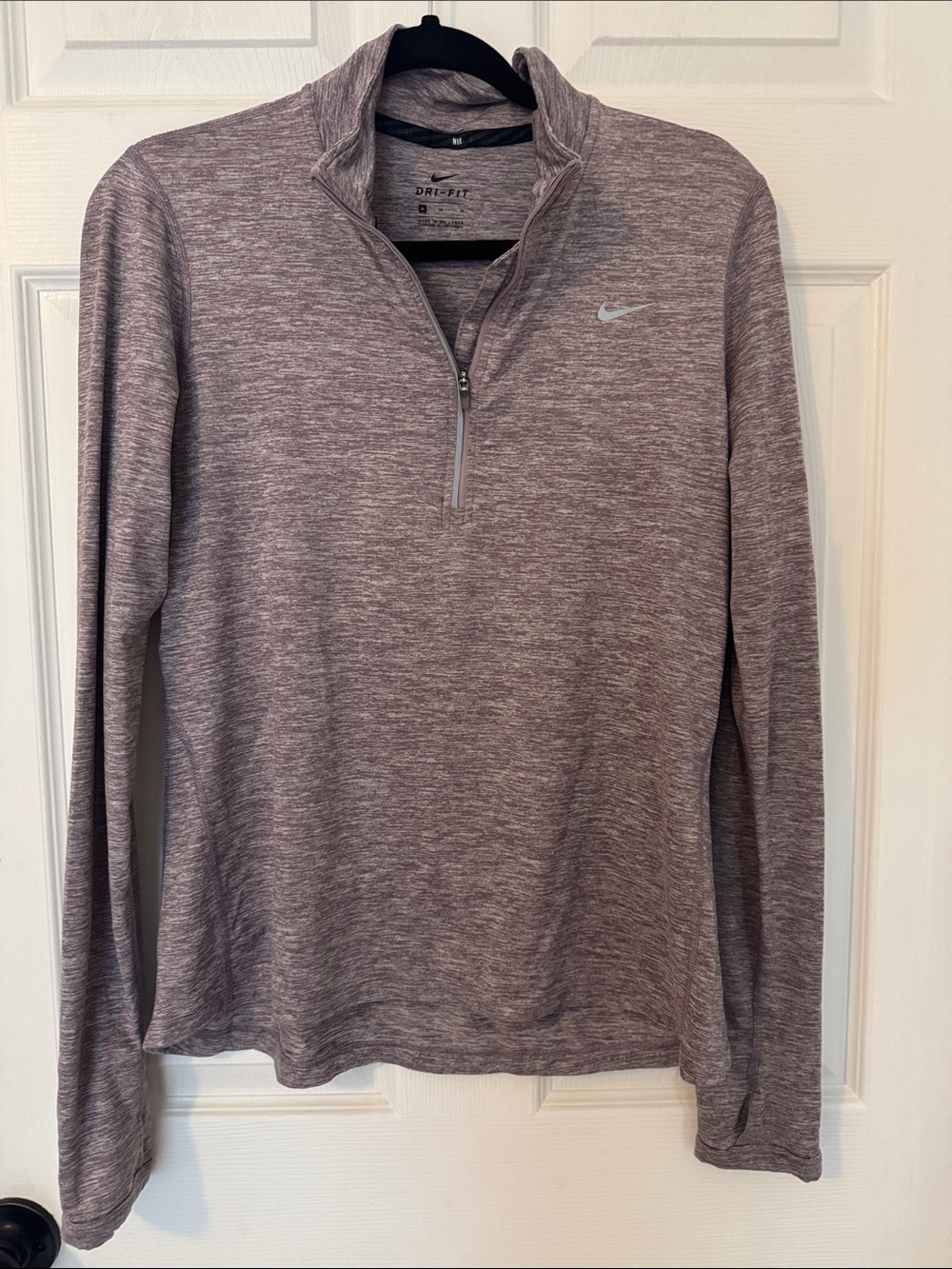 Nike Heathered Mauve Quarter-Zip Dri-Fit Pullover